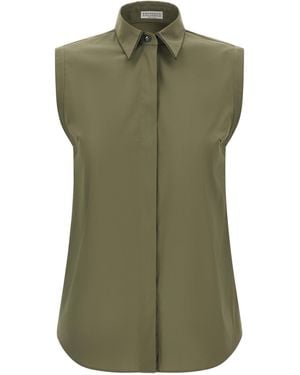 Brunello Cucinelli Cotton Blouse - Green
