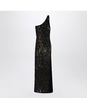 Gucci Long Jersey Dress With Crystal Embroidery - Black