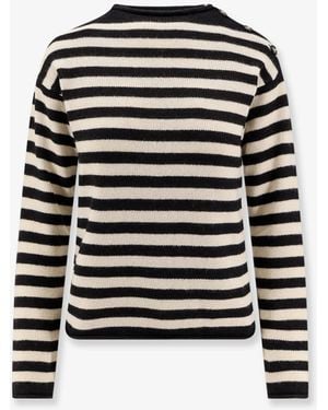 Dior Dior Cotton And Cashmere Striped Sweater - Black