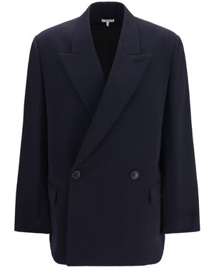 Loewe Jacket Double-Breasted Wool-Blend Merino Wool (Ovis Aries) - Blue