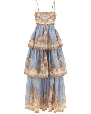 Zimmermann Patterned Dress With Lurex Thread - Blue
