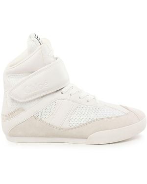 Chloé Mesh And Suede Kick High-Top Sneakers - Natural