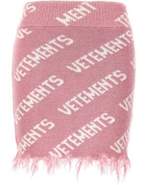 Vetements 'Iconic Lurex Monogram' Skirt - Pink