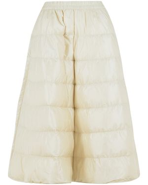 Moncler Padded Ivory Polyamide Midi Skirt - Natural