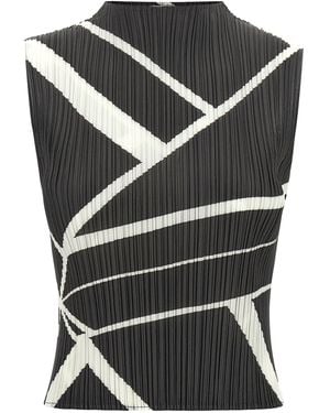 Pleats Please Issey Miyake 'Fold Line' Blouse - Gray