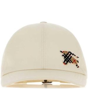 Burberry Ivory Cotton Baseball Cap - White