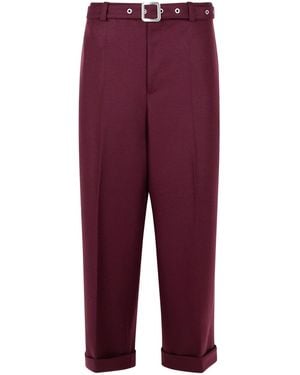 Jil Sander Wine Wool Pants - Purple