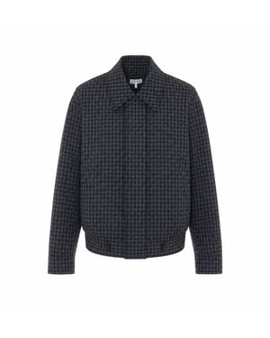 Loewe Wool Drawstring Jacket With Logo - Blue