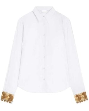 Dries Van Noten Embroidered Cotton Poplin Shirt - White