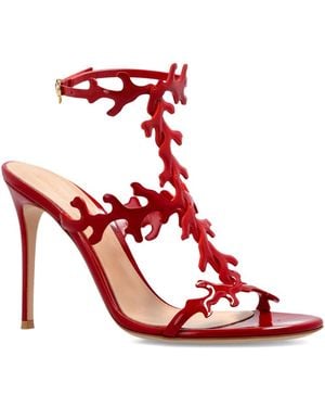 Gianvito Rossi Ocean Leather Heel Sandals - Red