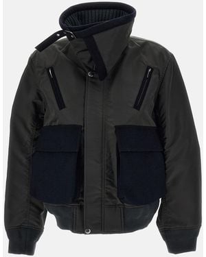 Sacai Nylon Twill X Wool Melton Blouson - Black