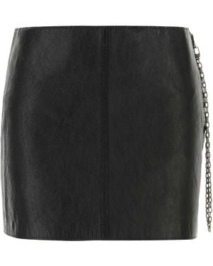 Alexander Wang Low-Rise Leather Mini Skirt - Black