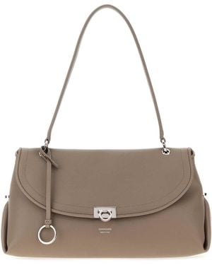 Ferragamo Salvatore Dove Leather Sofia 2026 Handbag - Gray
