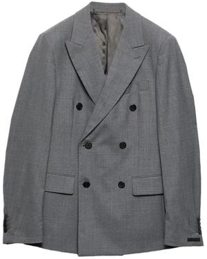 Prada Double-Breasted Wool Jacket - Gray