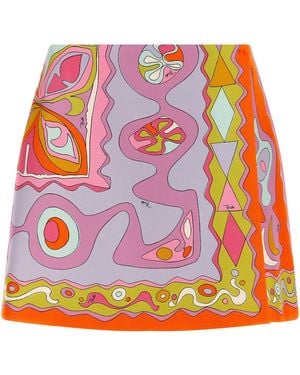 PUCCI 'Angoli' Print Twill Skirt - Multicolor