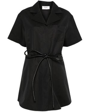 Celine Cotton And Silk Mini Dress - Black