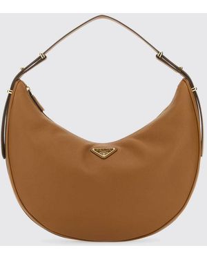 Prada Arqui¨ Leather Hobo Bag - Brown