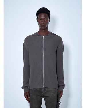 Rick Owens Wool Zipped Hoodie - Gray