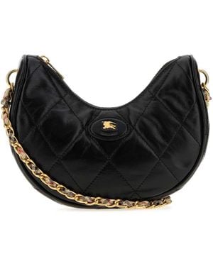 Burberry Leather Horseshoe Shoulder Bag - Black