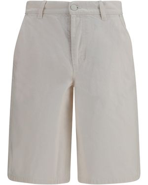 Ami Paris Wide Twill Cotton Shorts - Gray