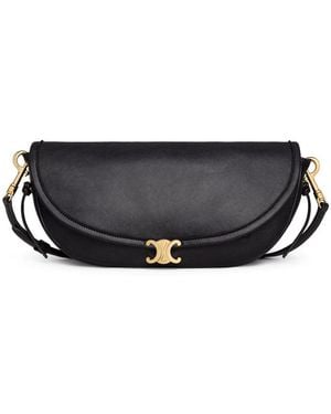 Celine Small Crescent Soft Triomphe - Black