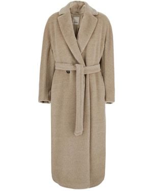 Max Mara 'S Maxmara Tabarin Coat With Notched Revers And Pockets - Natural