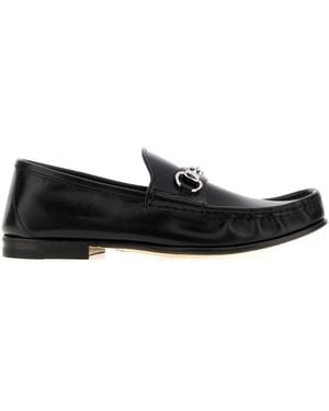 Gucci Leather Lugano Loafers - Black