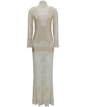 Rabanne Dress, Lace And Jersey - White