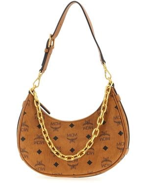 MCM 'Aren Crescent Hobo' Shoulder Bag - Brown