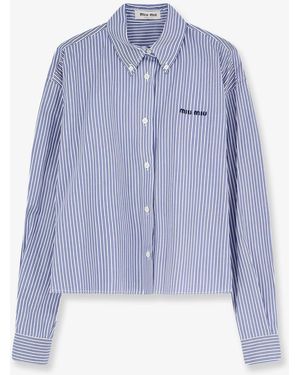 Miu Miu Striped Cotton Shirt - Blue