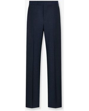 Dior Wool And Mohair Pants With Satin Details - Blue