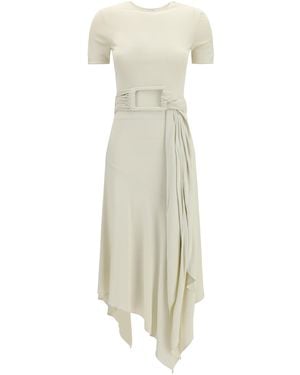 Alaïa Alaïa Belted Jersey Dress - White