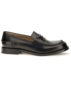 Fendi Ateneo Calfskin Loafers - White