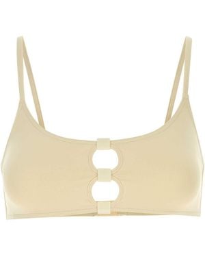 Eres Ivory Stretch Nylon Bloom Biniki Top - Natural