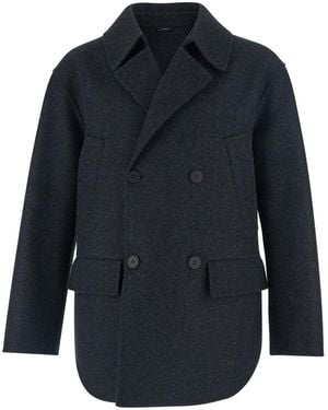 Fendi Look 9 Panno Con Ff Interno Lana - Blue