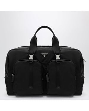 Prada Re-Nylon And Saffiano Travel Bag - Black