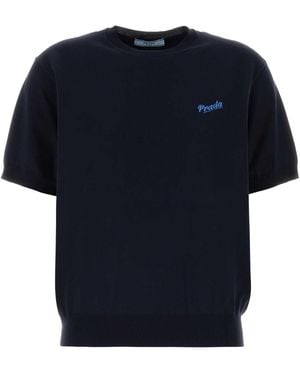 Prada Midnight Knit T-Shirt - Blue