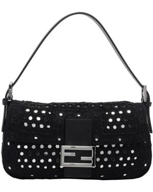 Fendi Baguette 26424 Re Edition Shoulder Bag - Black