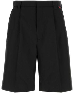 Gucci Wool-Blend Bermuda Shorts With Web Detail - Black