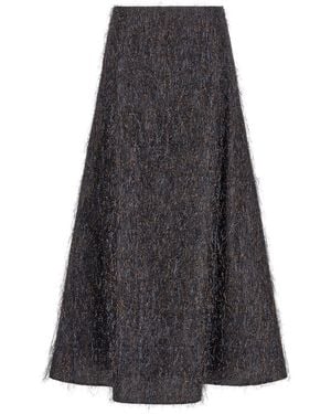 Peserico Skirt With Metallic Fringes - Gray