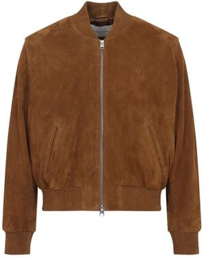 Ami Paris Zipped Adc Jacket - Brown