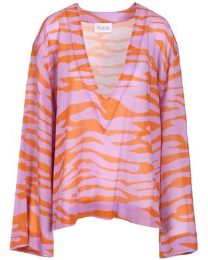 The Attico Animal Print Blouse - Pink
