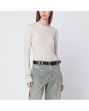 Entire studios Crewneck Cotton Blend Top - Gray