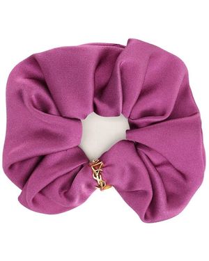Saint Laurent Cassandre Scrunchie - Purple