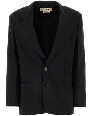 Marni Polyester Stretch Blazer - Black