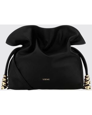 Loewe Flamenco Leather Clutch - Black