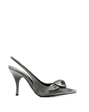Prada Leather Slingback Pumps - Metallic