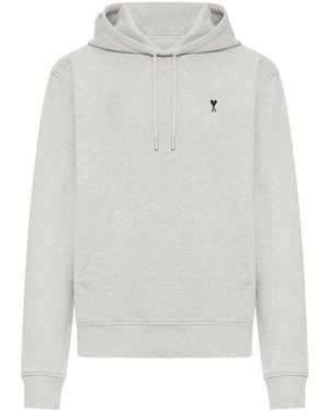 Ami Paris Ami De Coeur Cotton Hoodie - White