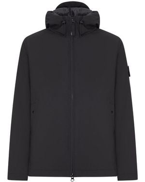 Stone Island Technical Jacket With Hood And Zip - Black