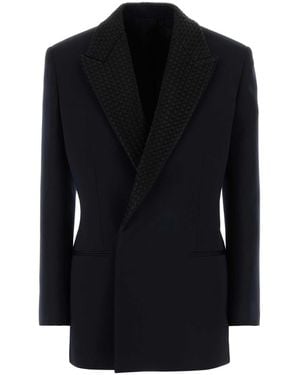 Bottega Veneta Midnight Blue Wool Blazer - Black